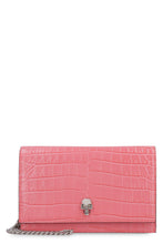Load image into Gallery viewer, Skull croco-print leather clutch