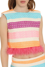 Load image into Gallery viewer, Striped cotton crop top