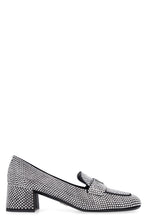 Load image into Gallery viewer, Satin loafers with crystals
