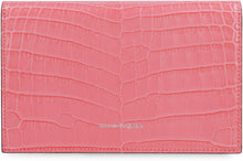 Load image into Gallery viewer, Skull croco-print leather clutch
