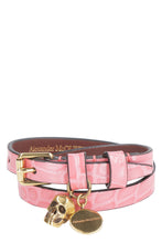 Load image into Gallery viewer, Skull logo plate leather bracelet
