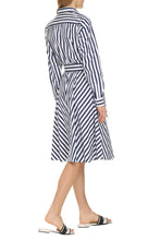 Load image into Gallery viewer, Striped cotton shirtdress
