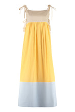 Load image into Gallery viewer, Color-block cotton long dress
