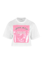 Load image into Gallery viewer, Embroidered cotton cropped T-shirt
