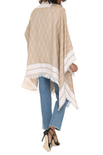 Load image into Gallery viewer, Jacquard shawl with frayed edges
