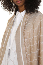 Load image into Gallery viewer, Jacquard shawl with frayed edges
