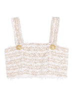 Load image into Gallery viewer, Lurex tweed cropped top
